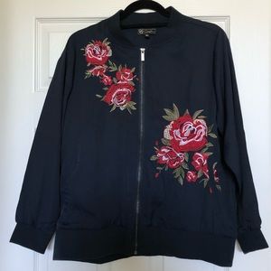 Diane Gilman Embroidered Trophy Bomber Jacket